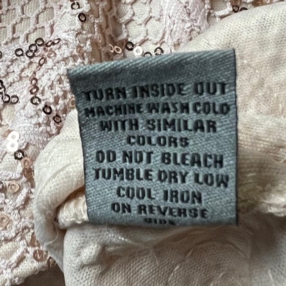 Bailey Blue Pink Abstract Sequin Crochet Overlay Mini Party Dress Women Size S - Picture 6 of 8